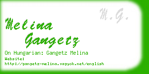 melina gangetz business card